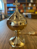 Incense Burner with Wood Handle