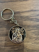 Key Chain: Theotokos with Christ (Gold, Shiny)