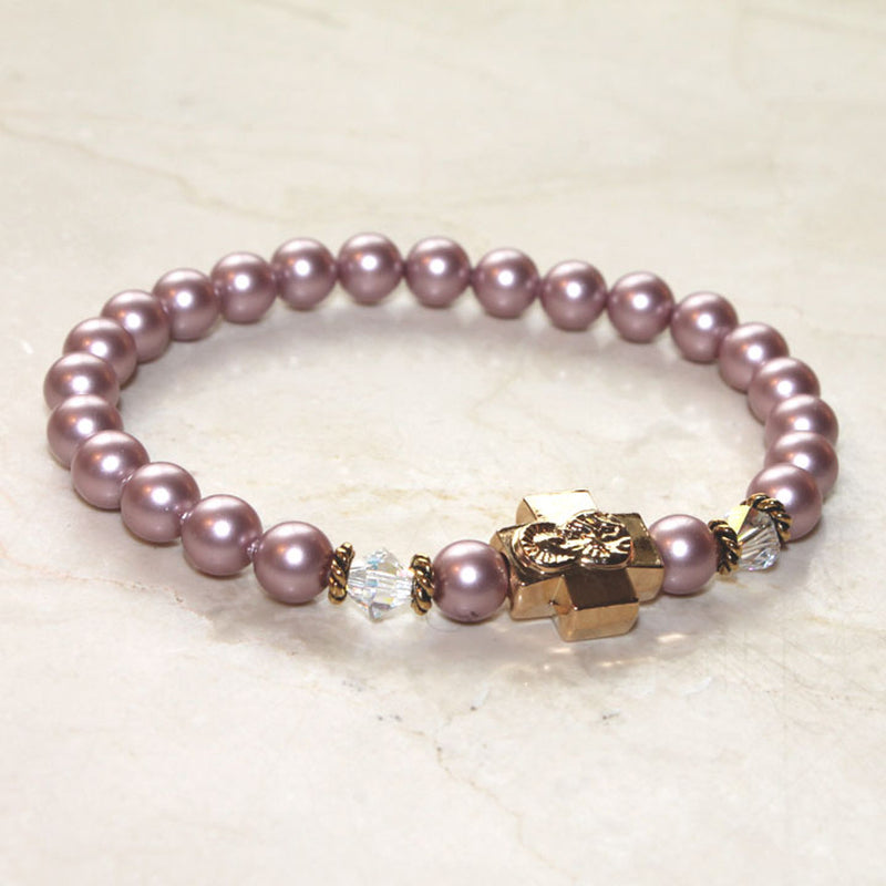 Prayer rope Swarovski Heirloom rose
