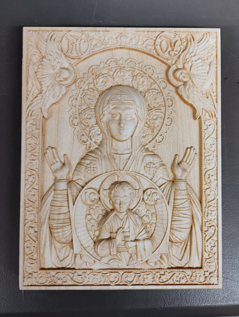 5.25 x 7 Our Lady of the Sign Maple Icon