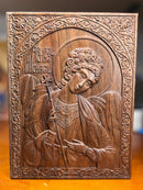Archangel Michael Icon in Walnut