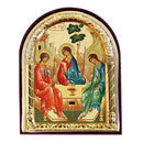 J-83 Holy Trinity Icon - Gold Foil - Arched Icon With Stand and Hole For Hanging 4 1/16 Inch