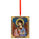J-O-16 Guardian Angel With Candle Wooden Icon Ornament
