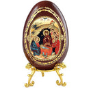 Nativity of Christ Angels Wood Decoupage Gold Foil Egg J-E-5