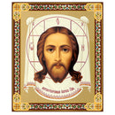 JC120-L Holy Face Jesus Christ Made Without Hands  Gold Foil Wooden Icon 7 1/2 inch