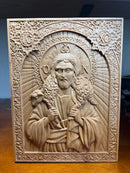 6x8 Christ the good Shepard Icon in Maple