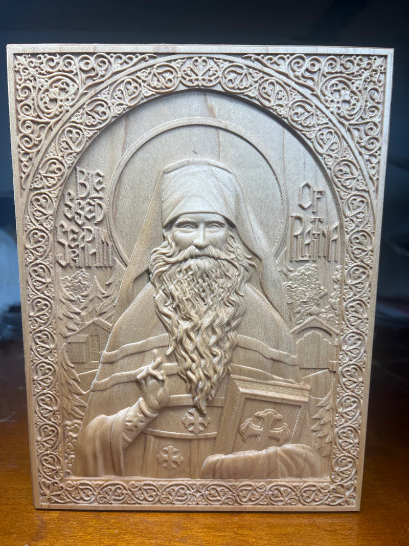 Blessed Seraphim Rose Icon in Maple