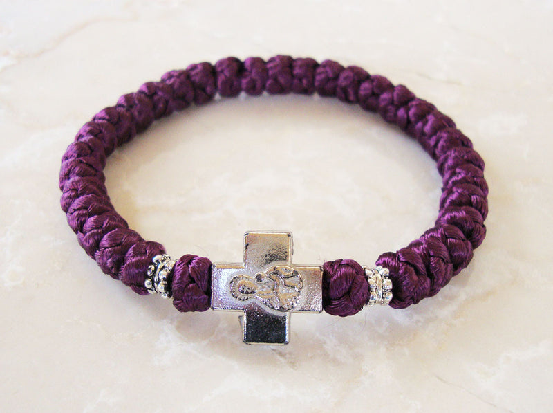 Plum Satin Wrist Prayer Rope