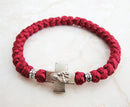 Satin 33 Wrist Wine Mother of God Cross