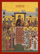 11E32 Icon of the Restoration of Holy Icons "Sunday of Orthodoxy" - Byzantine 7.5x10.25