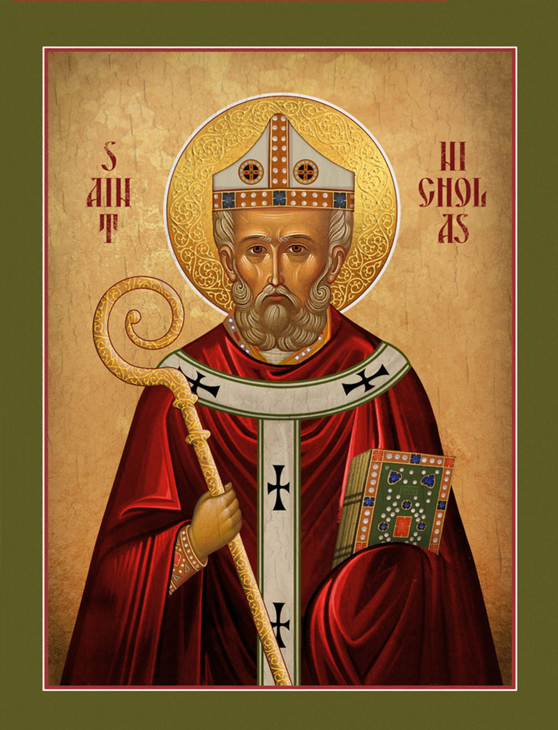 1NI35 Icon of Holy Father Nicholas, 20th c. 4.75x6.25