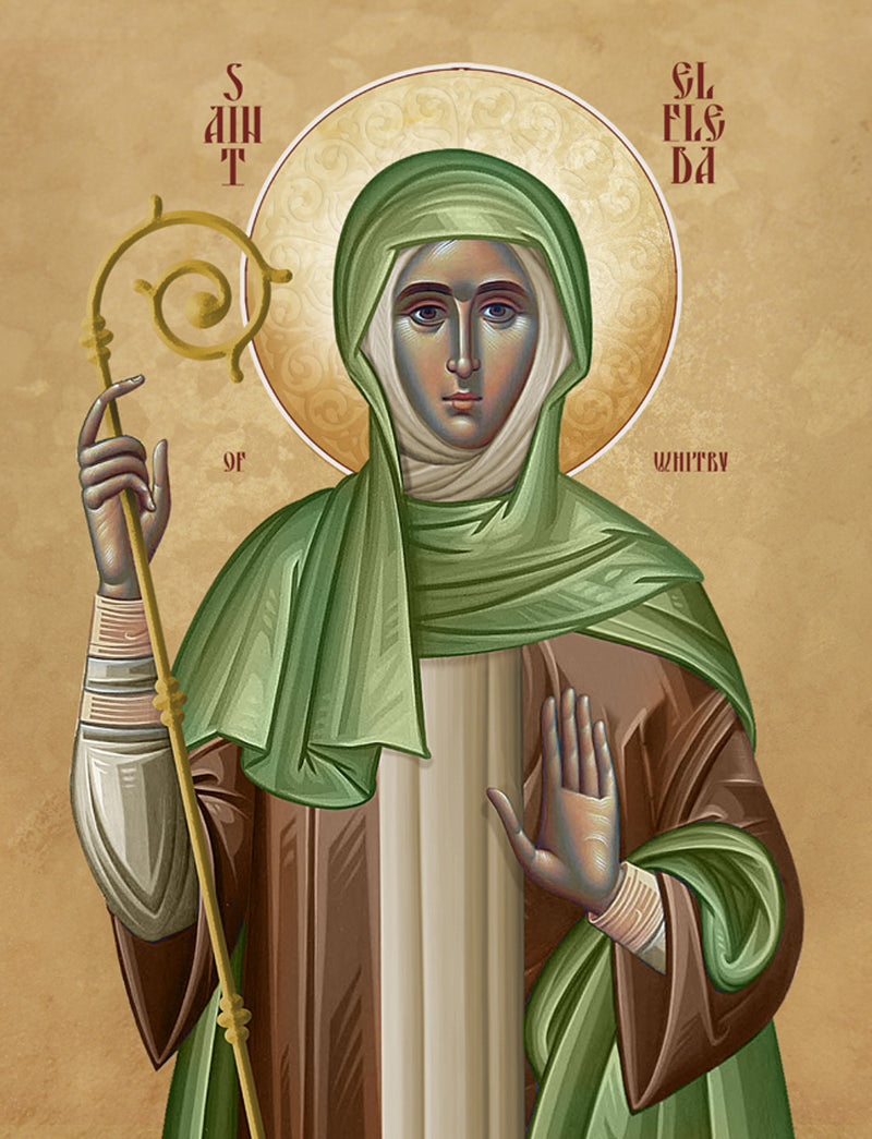 1EW29 Icon of St. Elfleda of Whitby - 20th c. 4.75x6.25