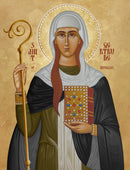 1GE35 Icon of St. Gertrude of Nivelles 4.75x6.25