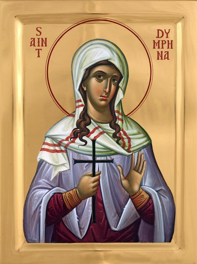 1DY10 Icon of St. Dymphna (Daphne) - 20th c. - English 4.75x6.25