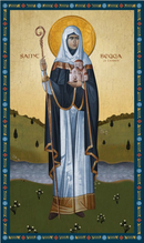 1BR30 Icon of St. Begga of Landen - 20th c. 3.75x6.25