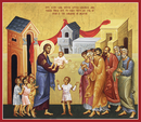 11P34 Icon of Christ blessing the children 6.75x8