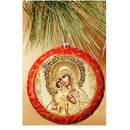 Christmas Ornament Madonna and Child - Red