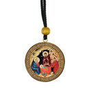CA1 Christ Blessing and Nativity - Gold Foil Icon - Reversible Car Room Icon Ornament Pendant