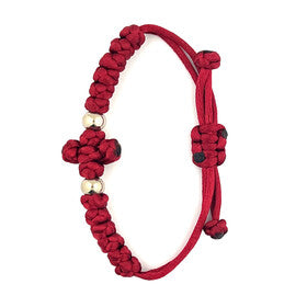 CS12 Prayer Bracelet Hand Made in Lebanon - Burgundy - Adjustable Fits All