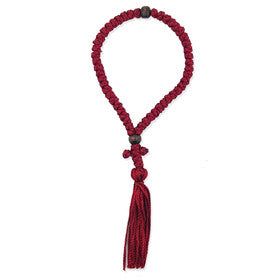 CS28 PRAYER ROPE 50 KNOTS Hand Made in Lebanon, Burgundy