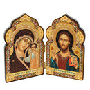 DM5-S Church Dome Shape Diptych - Virgin of Kazan and Christ The Teacher