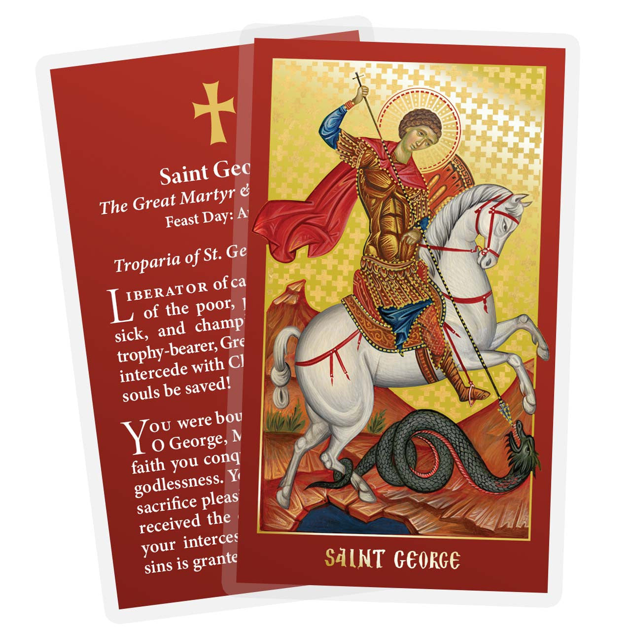 St. George Charge Saint George Icon Prayer Card