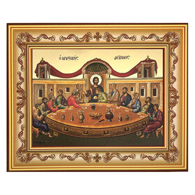 GX4669 Last Supper - Gold Gilded Byzantine Greek Icon