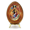 IED10-31G Nativity of Christ Wooden Icon Egg with Gold Stand