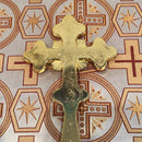 Hand Cross Blue Stones, gold plated