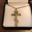 c-10sgo Cross Raised Jesus (Large, gold overlay)