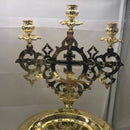 Litiya Tray, Gold Plated, Base Diam. 13” Height 14 1/2”