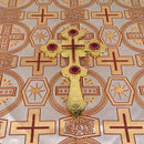 Hand Cross Red Stones, gold plated