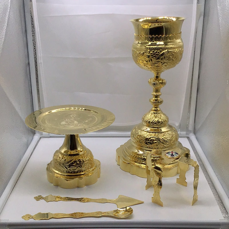 Chalice Set with Brass Cup all Gold Plated