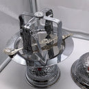 Chalice Set, SS. Cup, SS. Spoon,Chrome plated, ruby colored stones