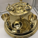Litiya Tray, Gold Plated, Base Diam. 13” Height 14 1/2”