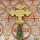 Hand Cross Red Stones, gold plated