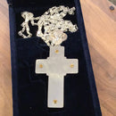 Sterling Silver Pectoral Cross with Semi-Precious Stones and Enamel Icon