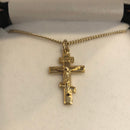 C-30sgo Three bar cross with corpus (Small, gold overlay)
