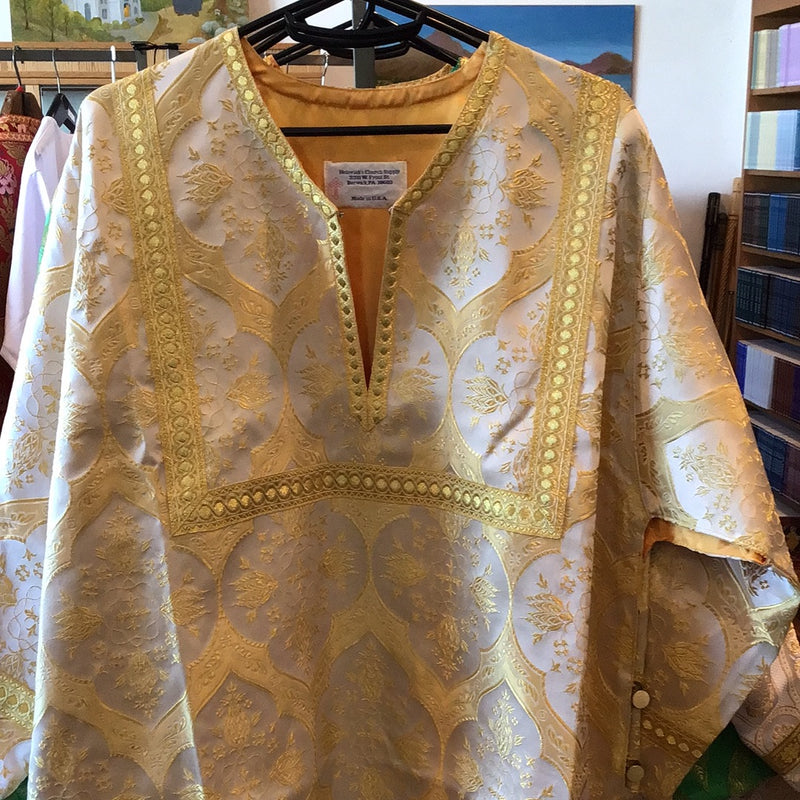 Altar boy robe, gold and white