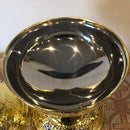 Greek Bread Bowl Gold plated with enamel medallions