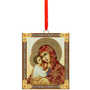 J-O-10 Virgin Mary and Christ Wooden Icon Ornament