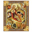 JC40-L Nativity of Christ Byzantine Style - Feast Day Icons - Holy Trinity, Annunciation, Crucifixion, Resurrection Gold Foil