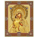 JC127-S Virgin Mary Feodorovskaya Gold Foil - Wooden Icon