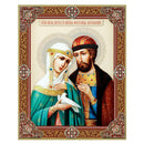 JC137-M Saints Peter and Fevronia Orthodox Wooden Icon