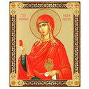 JC171-S Mary Magdalene With Red Egg Icon Gold Foil Wooden Icon 3 inch, Gold foil Cross on the Back Side