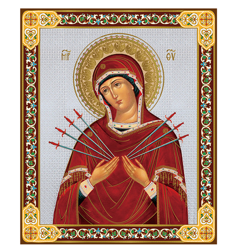 JC9-S Seven Swords Theotokos Icon