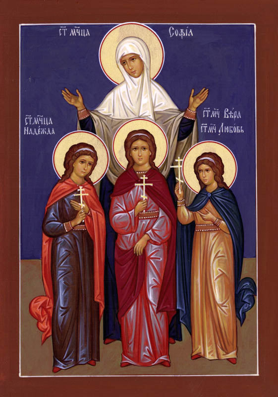 St Sophia, with Her Daughters Faith, Hope and Love - icon788 - 10 inch