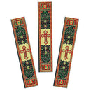 TBM96 Red with Gold Byzantine Cross Tapestry Cloth Book Marker 9 1/8"x2"