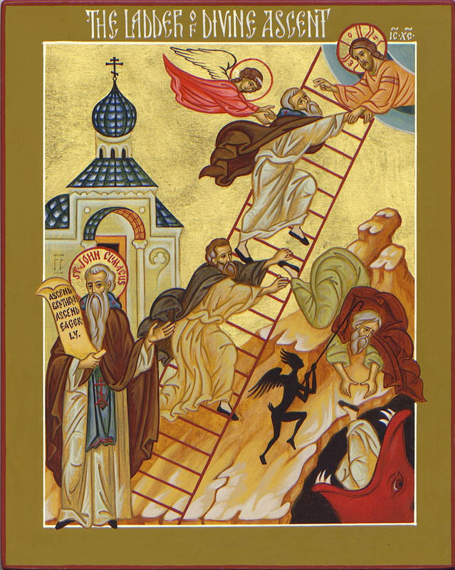 The Ladder of Divine Ascent, with St John Climacus - icon532 - 10 inch