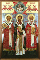 The Three Holy Hierarchs (Sts Basil the Great, John Chrysostom and Gregory the Theologian) - icon648 - 6 inch